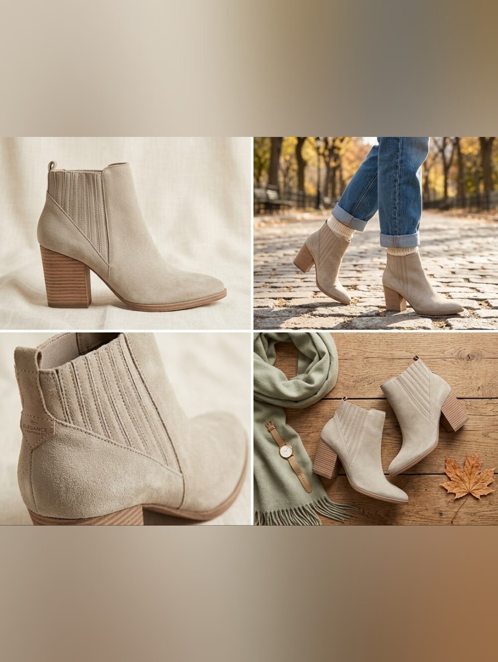Marc Fisher Suede Pointed Toe Stacked Block Heel Booties 7.5M